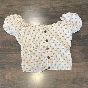 Polka Dot Off-Shoulder Crop Top
